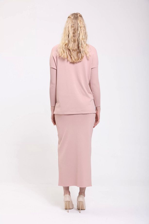 İNVEE 5879 Triko Tunik Pudra - 3