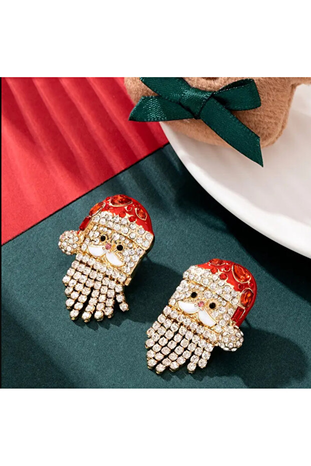 Pandan Noel Baba Şekilli Küpe