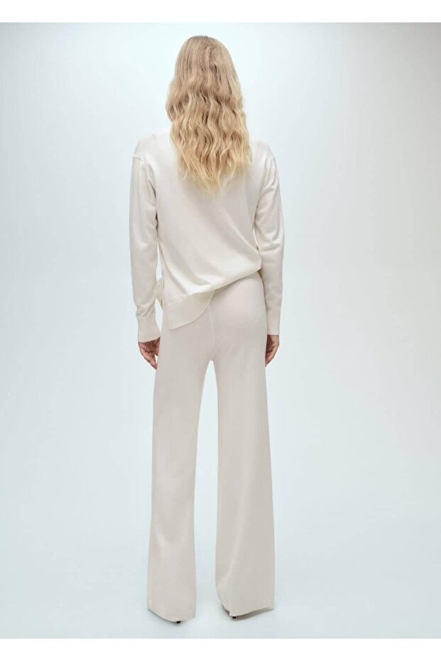 Dünne gestrickte Hose mit weitem Bein - 4