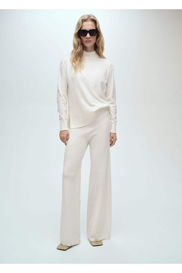 Dünne gestrickte Hose mit weitem Bein - 2