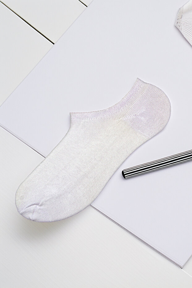 Soft Textured Cotton Women's Sneakers Socks - 1 Pair White Color