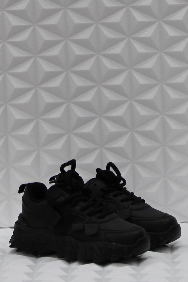 Cool Verom Black Lace-Up Velcro Sneaker Orthopedic Children's Shoes