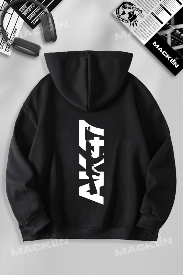 Unisex Women Men Ak47 Printed Custom Design Printed Hooded Sweatshirt