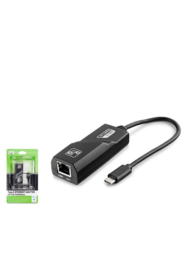 HDX5273 محول إيثرنت من النوع C USB 3.0 جيجابت أسود