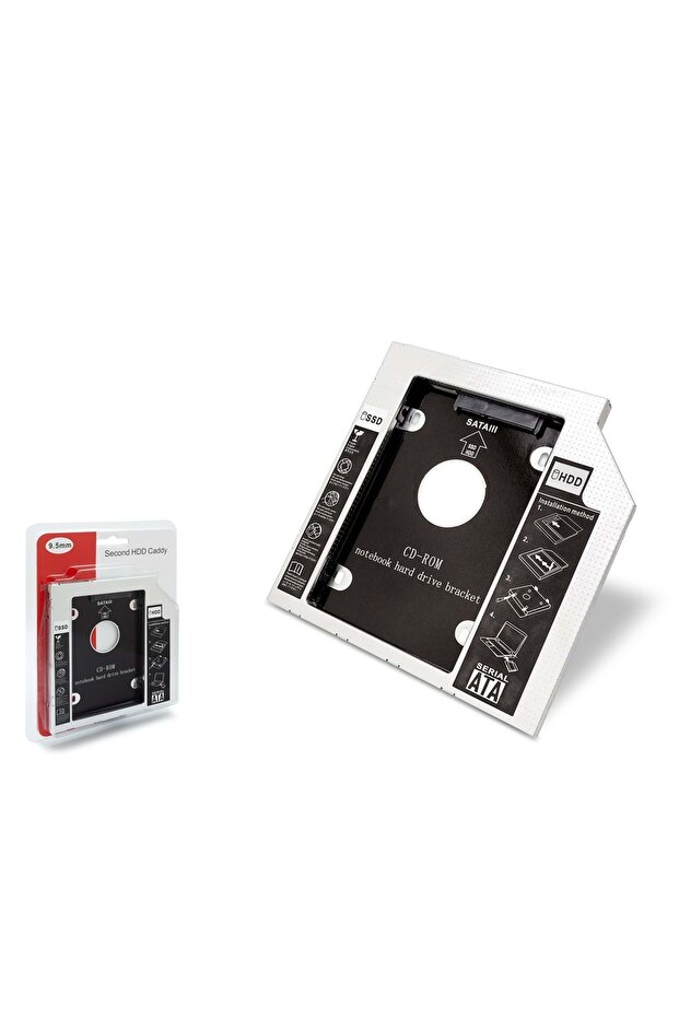 HDX1754 HDD SSD Caddy Kady SATA 12.7 ملم فضي