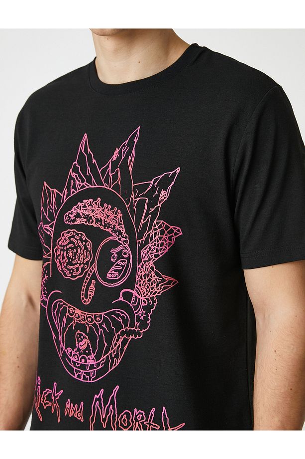 Rick And Morty Tişört Lisanslı Baskılı Bisiklet Yaka - 5