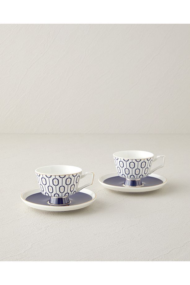 Octavia New Bone China 4 Parça 2 Kişilik Kahve Fincan Takımı 90 ml Lacivert - 1