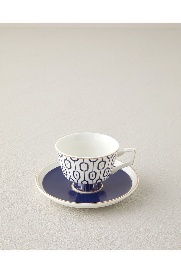 Octavia New Bone China 4 Parça 2 Kişilik Kahve Fincan Takımı 90 ml Lacivert - 3