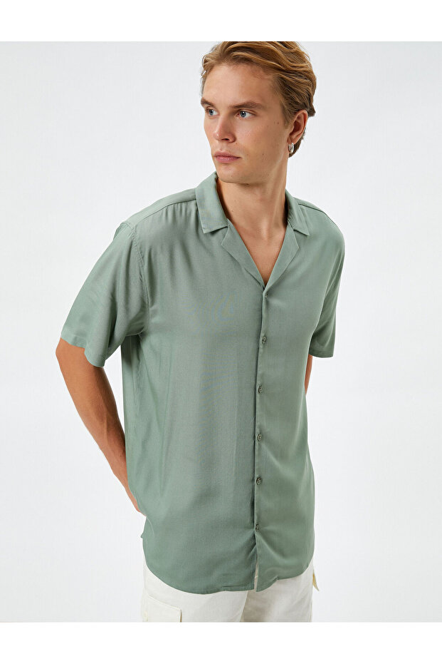 Basic Shirt Short Sleeve Turn-down Collar Ecovero® Viscose