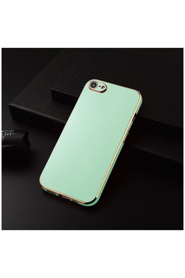 Apple iPhone 7 Compatible Case Golden Silicone Case Water Green