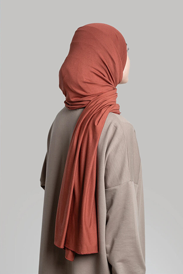 Combed Cotton Shawl - Tile - 3