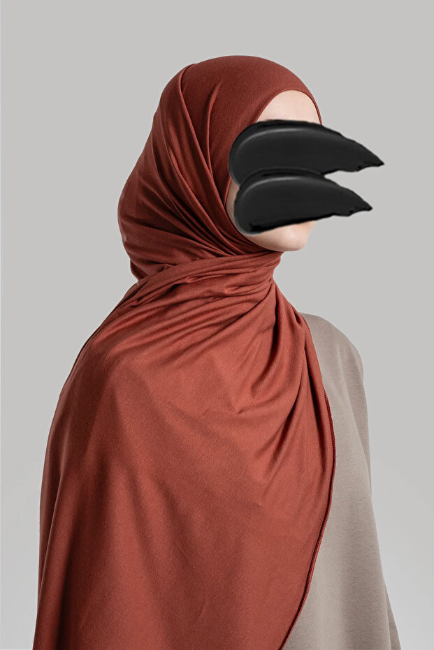 Combed Cotton Shawl - Tile - 2