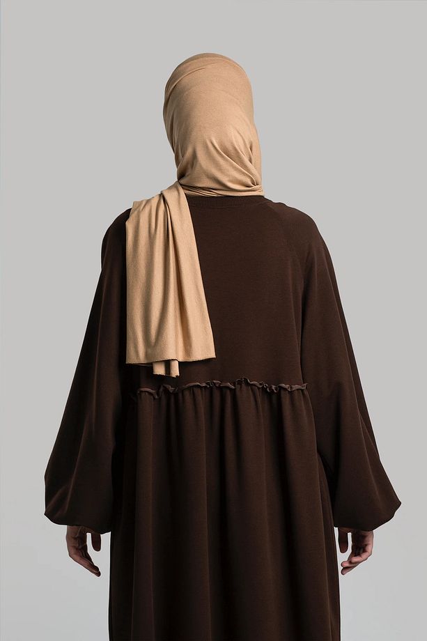 Acı Kahve Oversize Sweat Elbise - 5