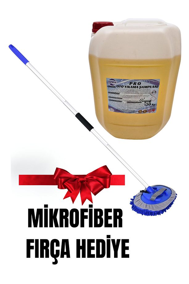 Profesyonel Fırçasız Oto Yıkama Şampuanı 20 kg x 5 | Cilalı Temizlik & Mikrofiber Fırça Hediye - 3