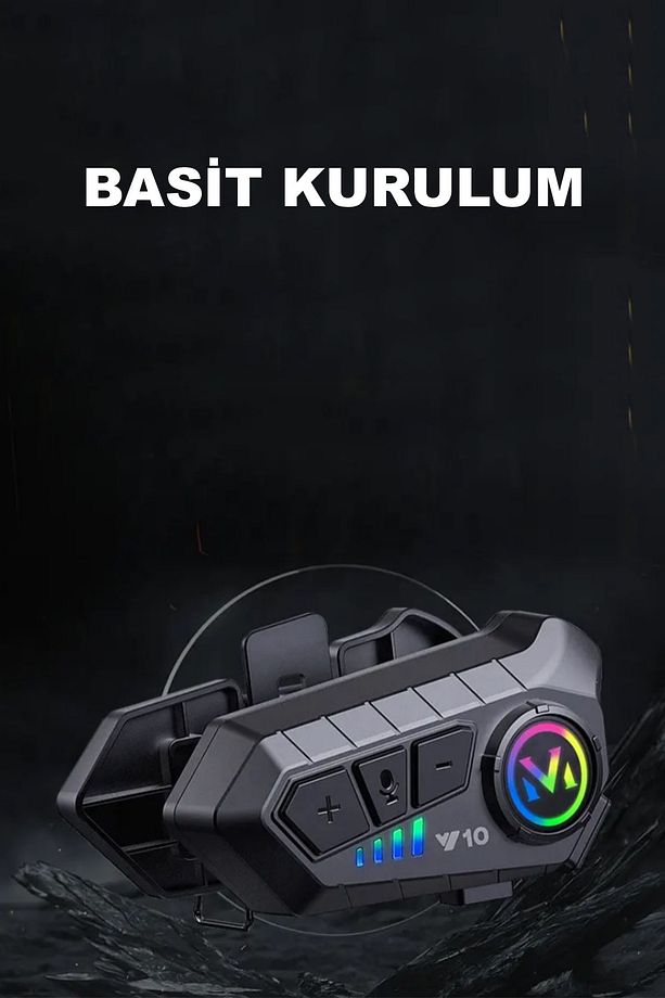 Kask Kulaklık Interkom Rgb Işıklı Motosiklet İnterkomu Y10 - 3