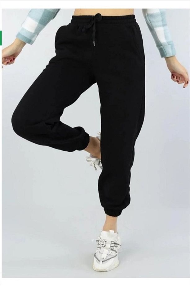 Siyah Unisex Jogger Paça Lastikli Eşofman Altı ŞAH MODA - 3