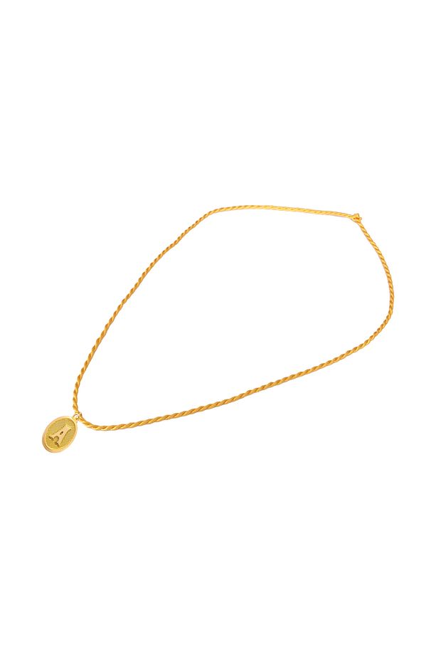 14 Ayar 0.45 Gram Harfli Sarı İp Kolye - 2