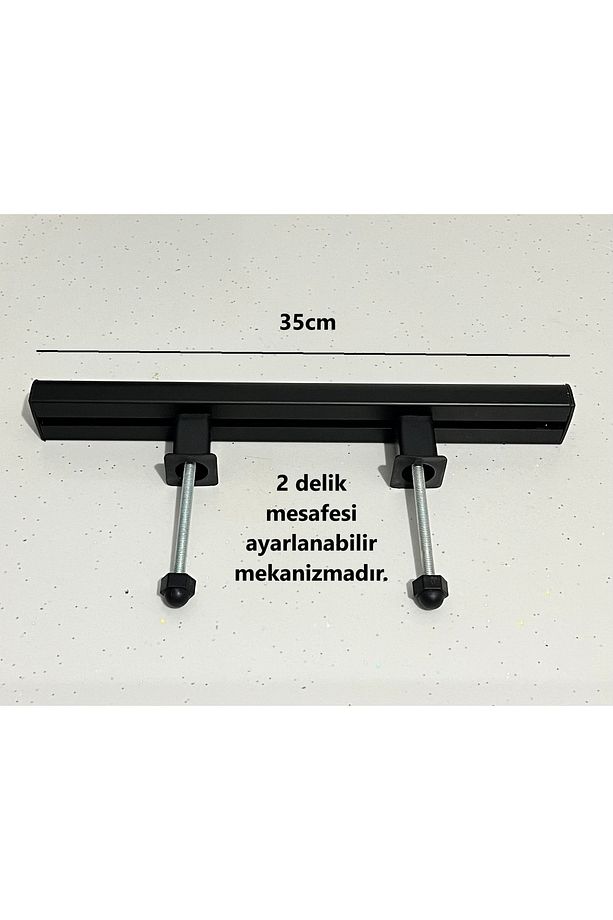 Çelik Kapı Çekme Kolu Tutma Kolu Dörtgen Tip 35 CM AYARLANABİLİR SİSTEM Siyah - 3