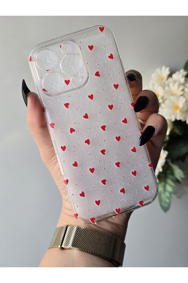 iPhone 16 Pro Compatible Patterned Transparent Phone Case - 3