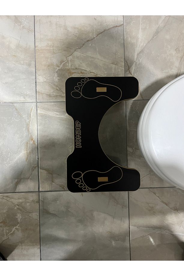 Tuvalet Wc Taburesi Basamak Klozet Altı Tabure Ayak Destek Taburesi Çocuk Yetişkin SİYAH - 7
