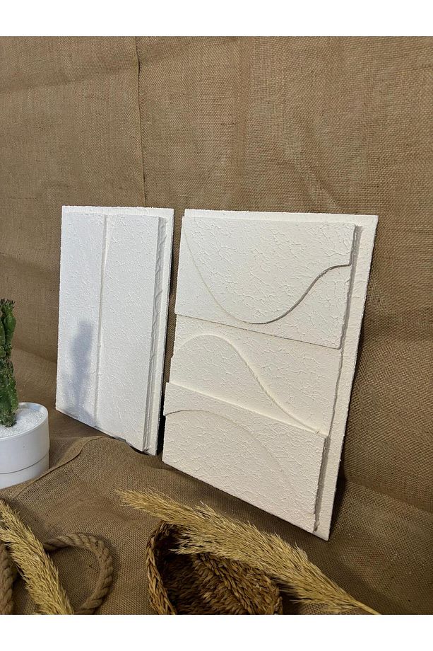 El Yapımı Kum Dokulu Soyut Sanat Tablo Minimalist 3 Boyutlu Iskandinav Modern - 2