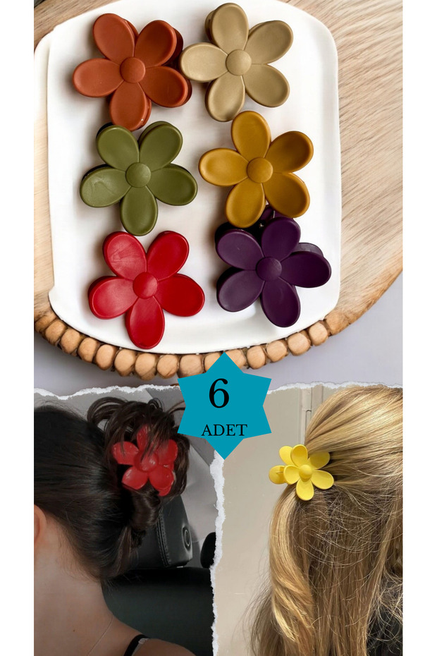 6 Kinds Daisy Model Floral Peg Buckle Colorful Floral Buckle 6 Colors (6 cm)