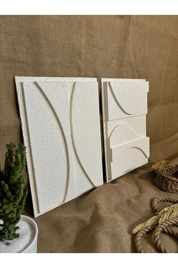 El Yapımı Kum Dokulu Soyut Sanat Tablo Minimalist 3 Boyutlu Iskandinav Modern - 1