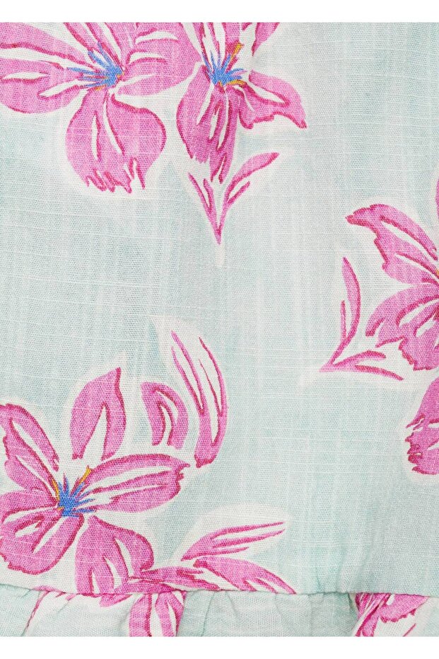 Çiçekli pamuklu şort - 8