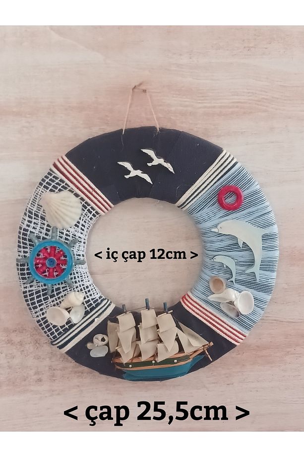Denizci Temalı Dekoratif Kapı Süsü, Kapı Çelengi 25cm - 7