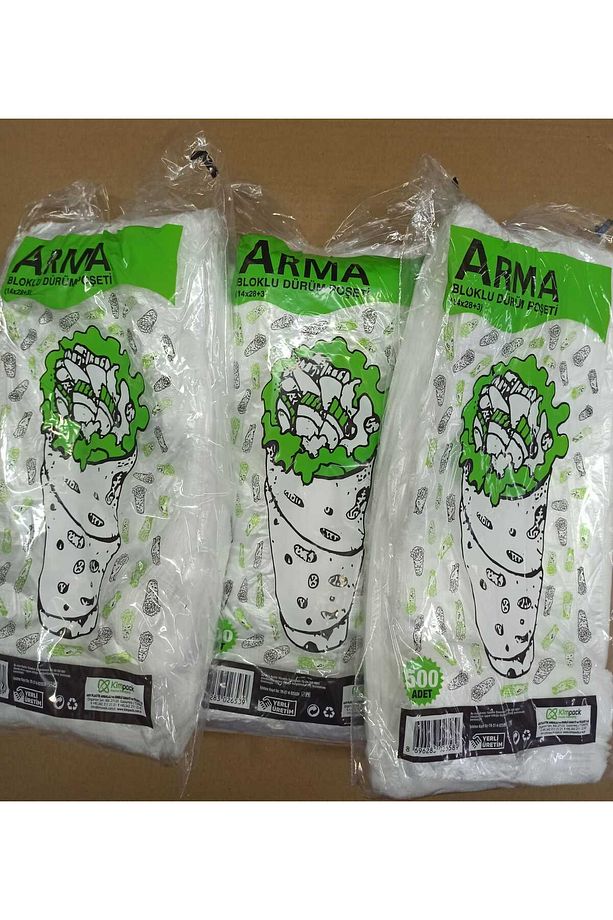 Arma Kaliteli Dürüm Adana Çiğköfte Poşeti Hışır 14x28 500 Adet - 3