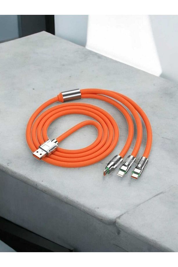 Android Manyetik Mıknatıslı Şarj Kablosu Micro Usb Type-c 3in1 3 Başlıklı Kablo - 3