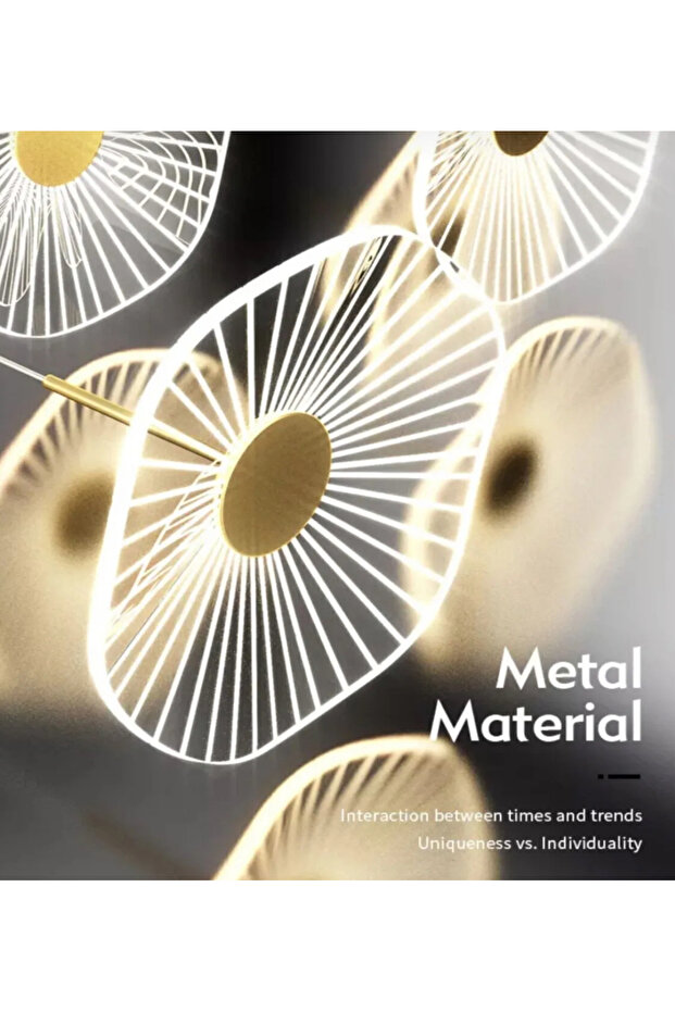 Modern Tasarım Jellyfish Ledli Aplik Gold Sarı Duvar Apliği - 5
