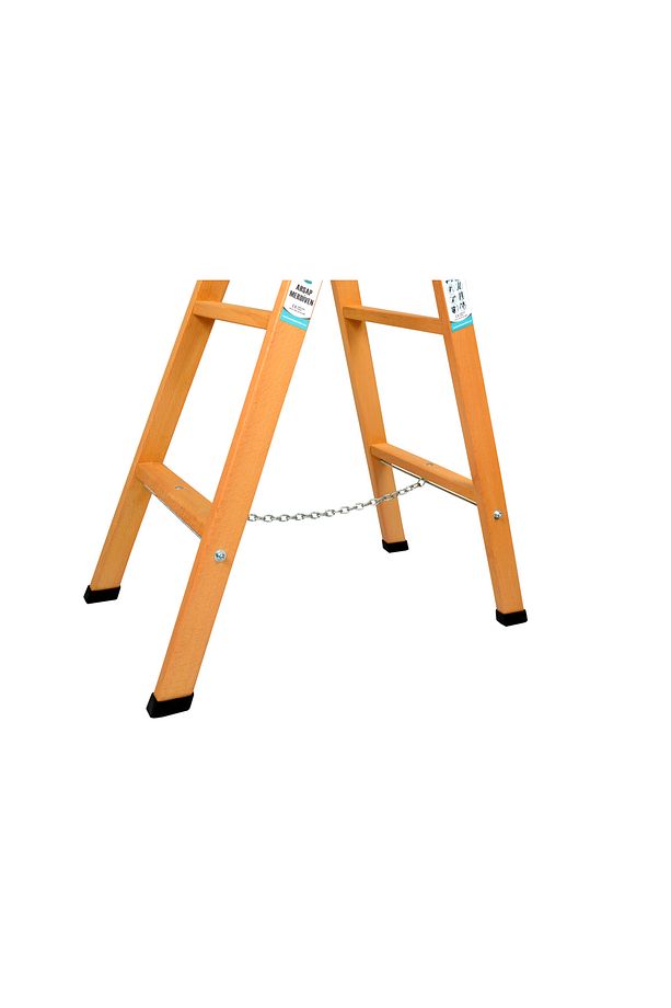 Buse Premium 4+4 Çift Çıkışlı Geniş Basamaklı A Tipi Ahşap Merdiven 140 cm - 3