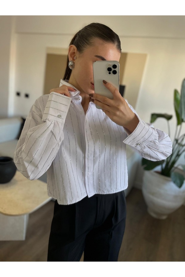 Full taşlı gömlek - 5