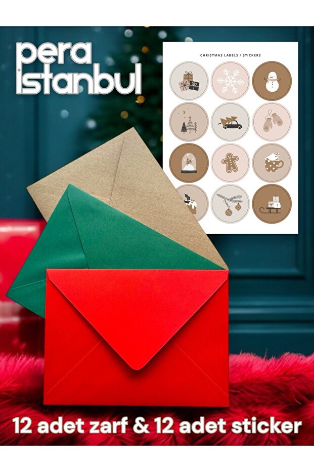 Christmas Themed Colorful Envelope Sticker - 13X18 cm Gift