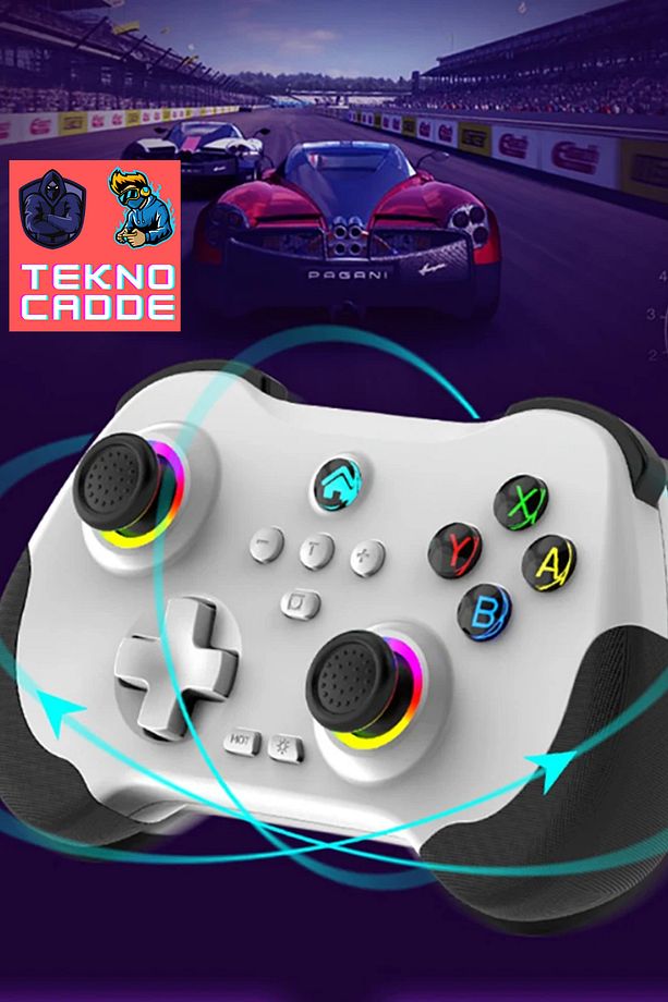 Z01 PC/IOS/PS4/PS3/Switch/ANDROID Telefon Tablet Titreşimli RGB Bluetooth Joystick Gamepad - 3