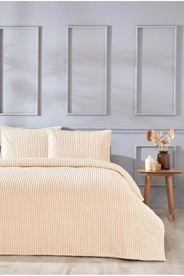 Özdilek Modern Line Tek Kişilik Battaniye Seti (150x220)-Piramit Mocha - 1