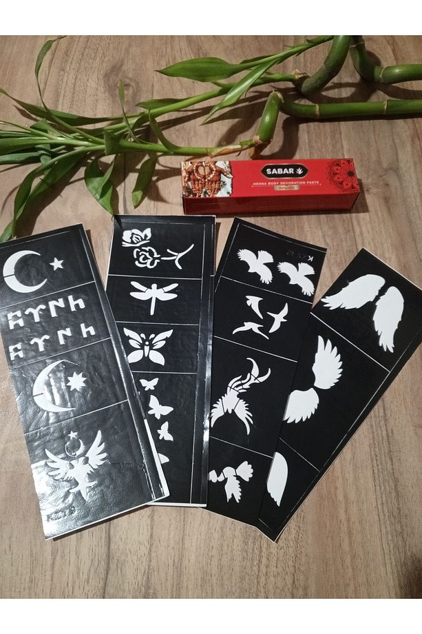 Marka Hint kınası + 4 adet Şablon  ( görseldeki şablon gönderilecektir.) - 1