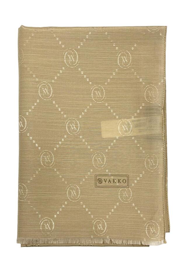 Pamuk İpek Şal - Monogram - Camel - 1