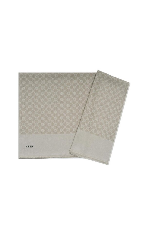 Elegance Monogram Şal - Taş 982 - 1