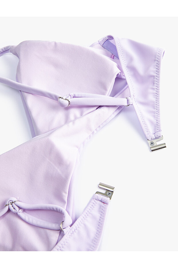 Triangle Bikini Top with Wrap Covered Thin Straps - 7
