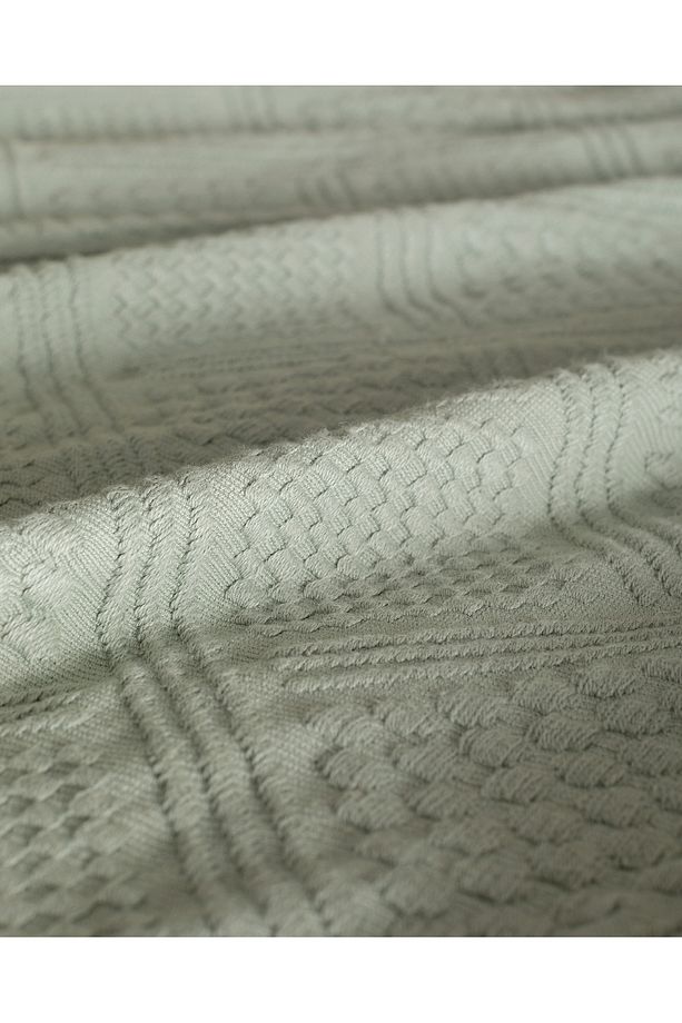 Triangle King Size %100 Pamuk Yatak Örtüsü - Haki - 6