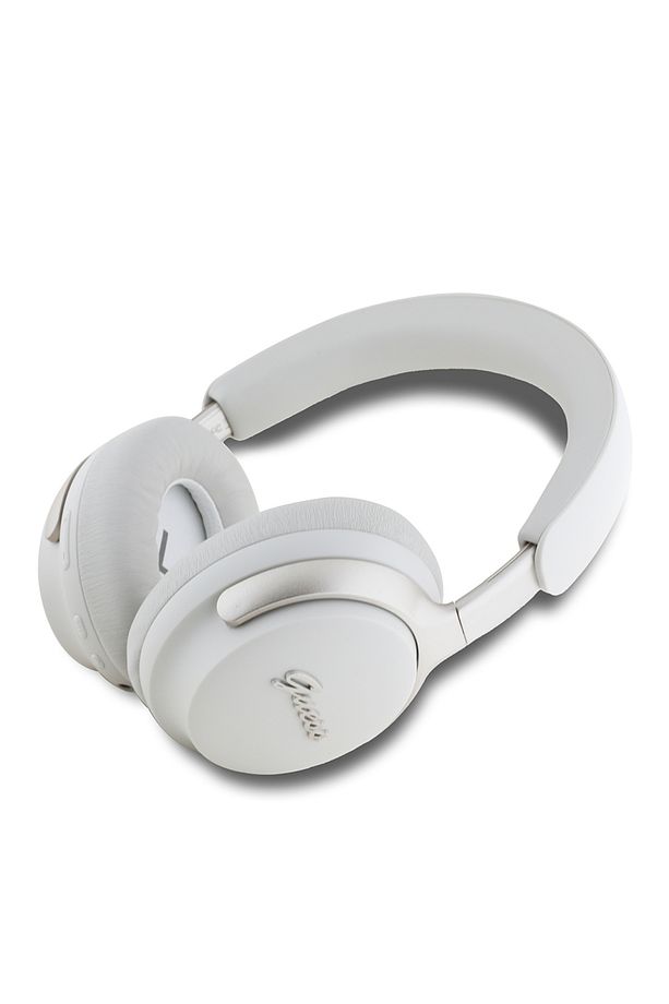 Anc Ve Enc Özellikli Kulak Üstü Bluetooth Kulaklık Guess Lisanslı Metal Yazı Logolu Script Seri Bej - 2