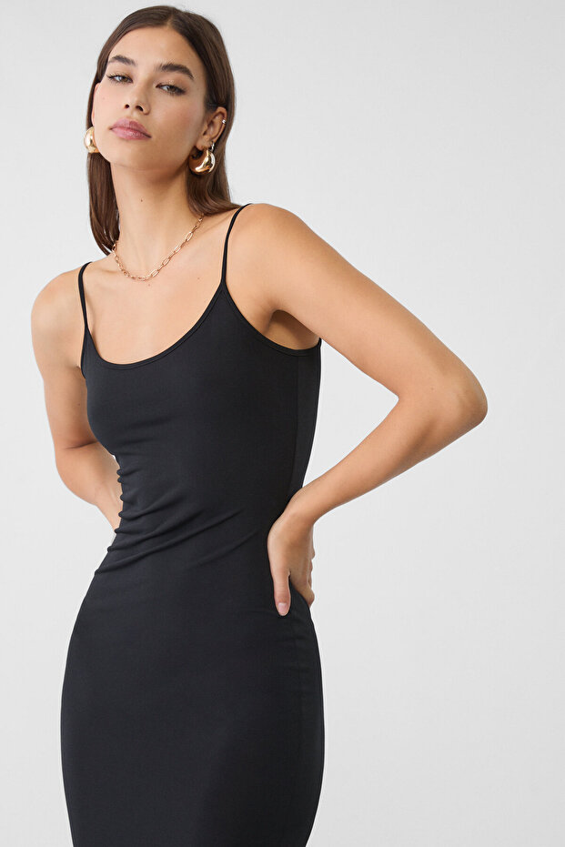 Uzun, askılı elbise - 2