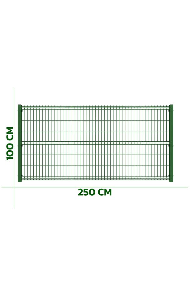 2 Adet Takım Panel Çit 100x250 cm 55X150 MM 4.00 Göz Aralığı 2 Adet Direk 100 cm Aksesuarlar Dahil - 2
