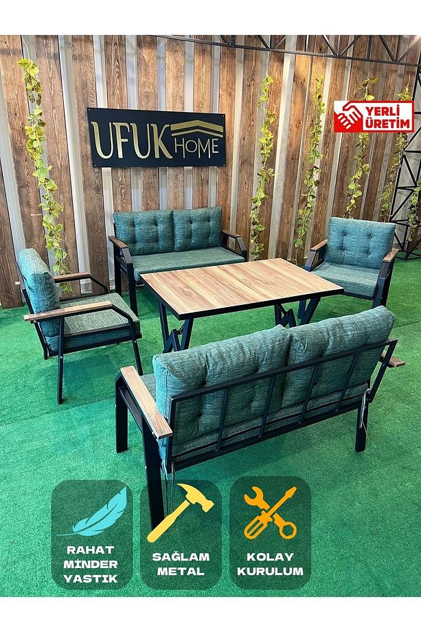 2+2+1+1+masa Bahçe Mobilyası, Balkon Çay Seti, Bahçe Koltuk Takımı - 1