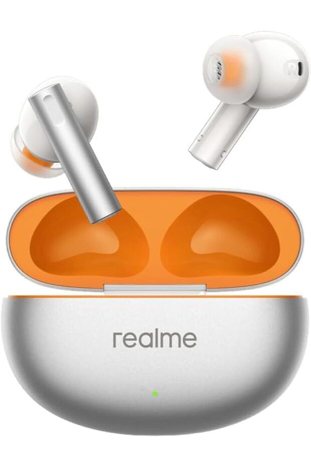 Buds Air 6 TWS Earbuds with 12.4 mm Deep Bass Driver, Bluetooth v5.3 (Flame Silver)