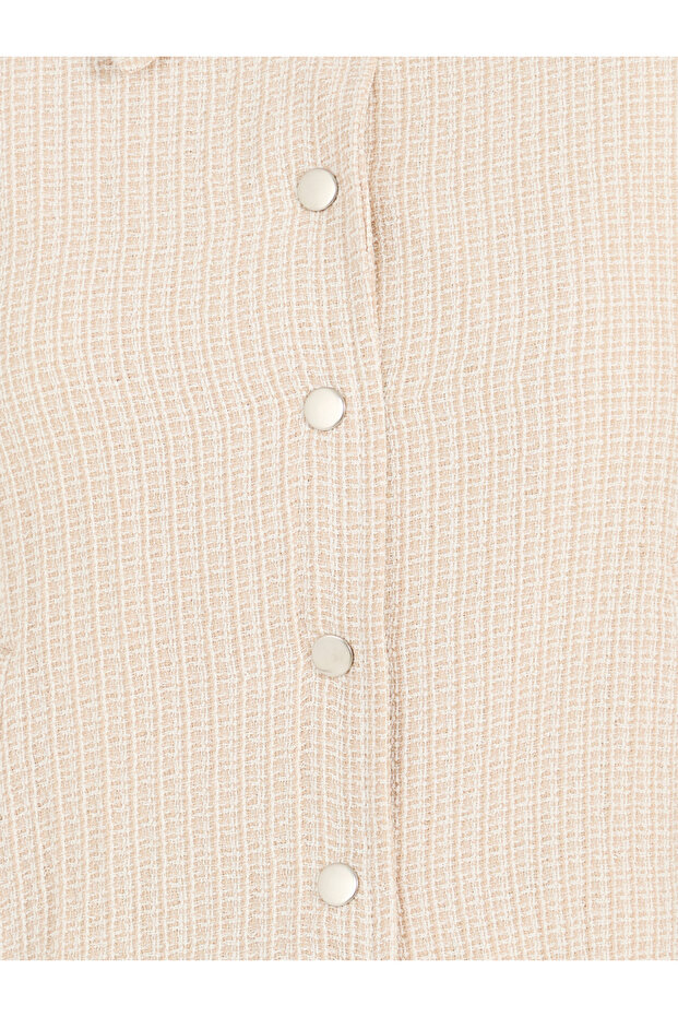 سترة تويد بياقة وأزرار - 3