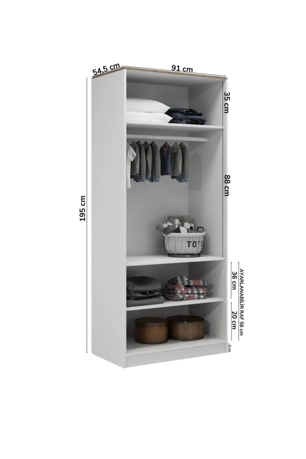 Smart 2 Kapılı Dolap(%100MDF) - 4