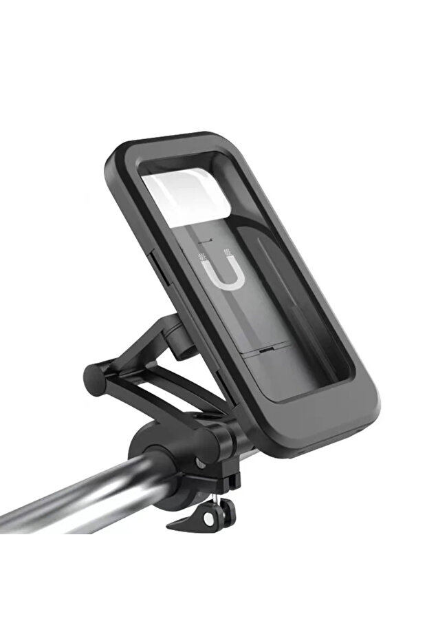 black Waterproof Motorcycle Bike Mobile Phone Holder Support Universal Bicycle GPS 360° Swivel Adjus